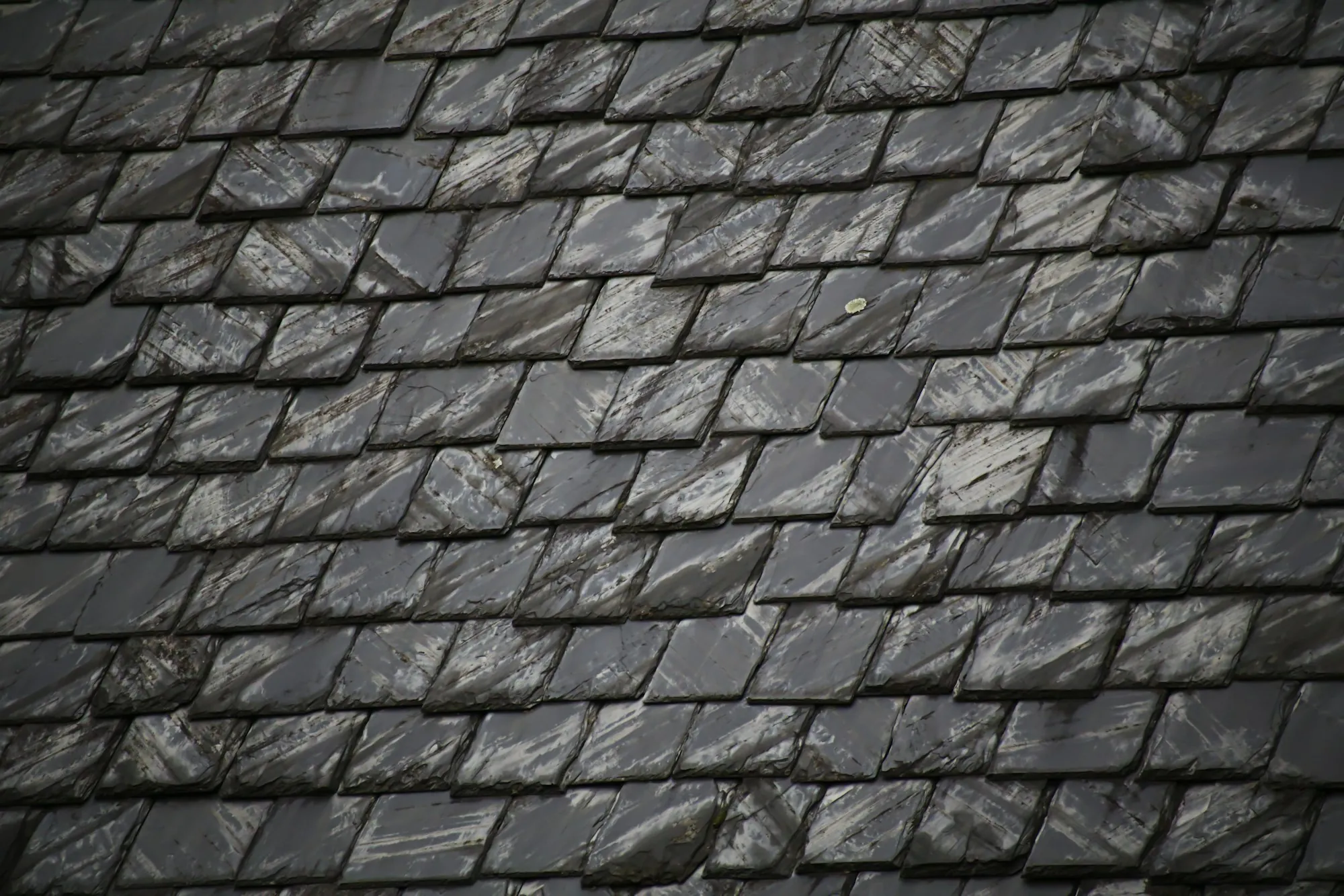 Dark slate-gray roof shingles in overlapping rows